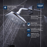 Grohe Rainshower 26797GN0 Shower Head, 6-1/2" - 3 Sprays, 1.75gpm in Grohe Brushed Cool Sunrise