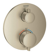 Grohe Grohtherm 24133EN0 Dual Function 2-Handle Thermostatic Valve Trim in Grohe Brushed Nickel