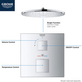 Grohe Grohtherm 24157000 Single Function 2-Handle Thermostatic Valve Trim in Grohe Chrome