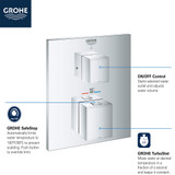 Grohe Grohtherm 24157000 Single Function 2-Handle Thermostatic Valve Trim in Grohe Chrome