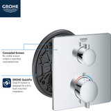 Grohe Grohtherm 24111000 Dual Function 2-Handle Thermostatic Valve Trim in Grohe Chrome