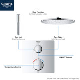 Grohe Grohtherm 24111000 Dual Function 2-Handle Thermostatic Valve Trim in Grohe Chrome