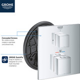 Grohe Grohtherm 24158EN0 Dual Function 2-Handle Thermostatic Valve Trim in Grohe Brushed Nickel