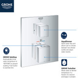 Grohe Grohtherm 24158EN0 Dual Function 2-Handle Thermostatic Valve Trim in Grohe Brushed Nickel