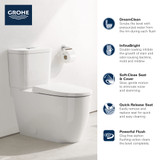 Grohe Essence 39674000 Two-piece Dual Flush Right Height Elongated Toilet with seat in Grohe Alpine White