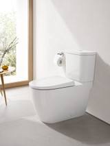 Grohe Essence 39674000 Two-piece Dual Flush Right Height Elongated Toilet with seat in Grohe Alpine White
