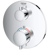 Grohe Grohtherm 24107000 Single Function 2-Handle Thermostatic Valve Trim in Grohe Chrome