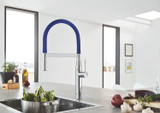 Grohe Essence 30321TY0 GrohFlexx Kitchen Hose Spout in Grohe Rsh Blue