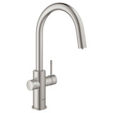 Grohe Blue 31251DC2 Single-Handle Pull Down Kitchen Faucet Single Spray 1.75 GPM With Chilled & Sparkling Water in Grohe Supersteel