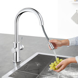 Grohe Blue 31251002 Single-Handle Pull Down Kitchen Faucet Single Spray 1.75 GPM With Chilled & Sparkling Water in Grohe Chrome