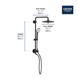 Grohe Retro-Fit 27867EN1 260 Shower System, 2.5 gpm in Grohe Brushed Nickel