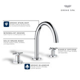 Grohe Atrio 25273000 3-Hole 2-Handle Deck Mount Roman Tub Faucet in Grohe Chrome