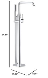 Grohe Essence 2349100A Single-Handle Freestanding Tub Faucet with 1.75 GPM Hand Shower in Grohe Chrome