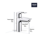 Grohe Bauloop 23963001 Single Hole Single-Handle M-Size Bathroom Faucet 1.2 GPM in Grohe Chrome
