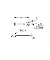 Grohe Repair Parts 19377000 Special Spanner Wrench in Grohe Chrome