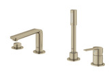 Grohe Lineare 19577EN1 4-Hole Single-Handle Deck Mount Roman Tub Faucet with 1.75 GPM Hand Shower in Grohe Brushed Nickel