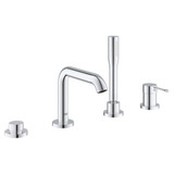 Grohe Essence 1957800A 4-Hole Single-Handle Deck Mount Roman Tub Faucet with 1.75 GPM Hand Shower in Chrome