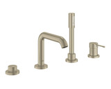 Grohe Essence 19578ENA 4-Hole Single-Handle Deck Mount Roman Tub Faucet with 1.75 GPM Hand Shower in Grohe Brushed Nickel