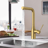 Grohe Essence 30271GN0 Single-Handle Pull-Out Kitchen Faucet Dual Spray 1.75 GPM in Grohe Brushed Cool Sunrise