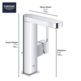 Grohe Plus 23956EN3 Single Hole Single-Handle M-Size Bathroom Faucet 1.2 GPM in Grohe Brushed Nickel