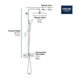 Grohe Euphoria 26726EN0 310 CoolTouch Thermostatic Shower System, 1.75gpm in Grohe Brushed Nickel