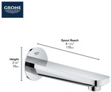 Grohe Lineare 13381EN1 Tub Spout in Grohe Brushed Nickel