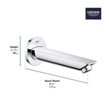 Grohe Bauloop 13286001 Tub Spout in Grohe Chrome