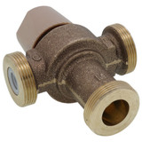 Watts 3/4in Lead Free Thermostatic Mixing Valve, Threaded Union End Connection, Adjustable Out 80-120F