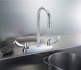 Commercial 26C3932 26C3: Two Handle 8" Cast Deck Mount Faucet: Chrome