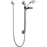Commercial RPW324HDF Single-Setting Hand Shower w/ Grab Bar & Elbow: Stainless And White