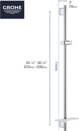 Grohe Rainshower 26603A00 36" Shower Slide Bar in Grohe Hard Graphite