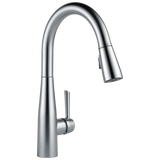 Delta Essa Single Handle Pull-Down Kitchen Faucet in Arctic Stainless Finish - 9113-AR-DST