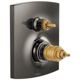Brizo Kintsu TempAssure Thermostatic Valve with Integrated 6-Function Diverter Trim - Less Handles in Brilliance Black Onyx Finish - T75606-BNXLHP