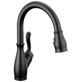 Delta Leland Single Handle Pull-Down Kitchen Faucet with Touch2O & ShieldSpray Technologies in Matte Black Finish - 9178T-BL-DST