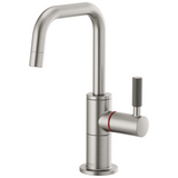 Brizo Litze Instant Hot Faucet with Square Spout & Knurled Handle in Stainless Finish - 61353LF-H-SS