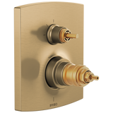 Brizo Kintsu TempAssure Thermostatic Valve with Integrated 3-Function Diverter Trim - Less Handles in Luxe Gold Finish - T75506-GLLHP