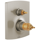Brizo Kintsu TempAssure Thermostatic Valve with Integrated 3-Function Diverter Trim - Less Handles in Luxe Nickel Finish - T75506-NKLHP