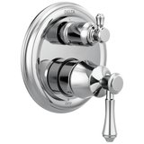 Delta Cassidy Traditional Two-Handle Monitor 14 Series Valve Trim with 3-Setting Integrated Diverter in Chrome Finish - T24897