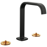 Brizo Allaria Widespread Lavatory Faucet with Square Spout - Less Handles in Matte Black Finish - 65368LF-BLLHP-ECO