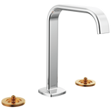 Brizo Allaria Widespread Lavatory Faucet with Square Spout - Less Handles in Chrome Finish - 65368LF-PCLHP-ECO