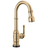 Delta Broderick Single Handle Pull-Down Bar/Prep Faucet with Touch2O Technology in Champagne Bronze Finish - 9990T-CZ-DST