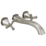 Delta Stryke Wall Mounted Tub Filler with Cross Handles in Stainless Finish - T57766-SSWL