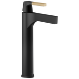 Delta Zura Single Handle Vessel Bathroom Faucet in Matte Black / Champagne Bronze Finish - 774-GZ-DST