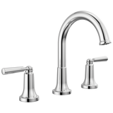 Delta Saylor Two Handle Widespread Bathroom Arc Faucet with Metal Drain & Pop Up in Chrome Finish - 3535-MPU-DST