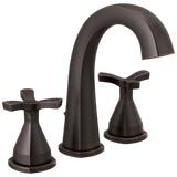 Delta Stryke Widespread Arc Faucet with Cross Handles & Metal Drain & Pop Up in Venetian Bronze Finish - 357756-RBMPU-DST