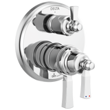 Delta Dorval Traditional 2-Handle Monitor 17T Series Valve Trim with 6 Setting Diverter in Chrome Finish - T27T956