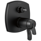 Delta Stryke 17 Thermostatic Integrated Diverter Trim with Three Function Diverter Less Diverter Handle in Matte Black Finish - T27T876-BLLHP