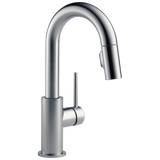 Delta Trinsic Single Handle Pull-Down Bar/Prep Kitchen Limited Swivel in Arctic Stainless Finish - 9959-ARLS-DST