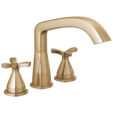 Delta Stryke Three Hole Roman Tub Trim with Cross Handles in Champagne Bronze Finish - T27766-CZ