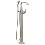 Delta Stryke Single Handle Floor Mount Tub Filler Trim with Lever Handles in Stainless Finish - T4776-SSFL